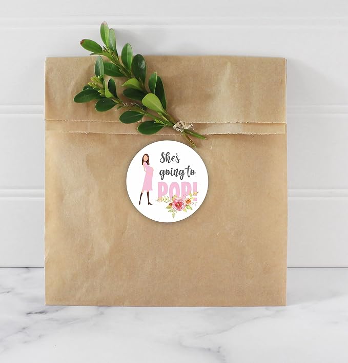 S'more Love Stickers - Baby Girl Shower Stickers - Adding S'more Love to our Family labels -Thank you for Celebrating with me Labels (Pink) (going to pop Pink)