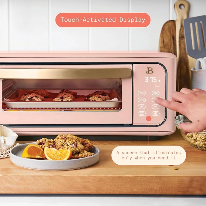 Infrared Air Fry Toaster Oven 9 Slice, 1800W Countertop Oven with Convection & Air Fry Functions, Digital Touch Display, Multi Cooking Modes for Baking, Broiling & Reheating (Rose)