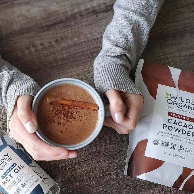 Wildly Organic Fermented Cacao Powder 80 Oz, 5 lb Bag - Organic, Non-Alkalized, Minimally Processed, High in Antioxidants, Raw, Fair Trade, Non-GMO, Kosher, Vegan, Premium Rich Chocolate Flavor - Perfect for Skin, Smoothies, Yogurt, Oatmeal, Chocolate,...
