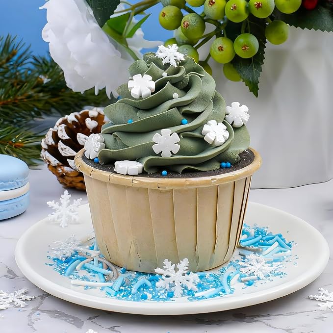 Winter Frozen Snowflake Sprinkles for Cake Decorating 5 oz, Christmas & Holiday Blue and White Sprinkles Edible Jimmies Nonpareils and Sanding Sugar for Cookies, Baking, Cakes, Cupcakes Desserts Decorating