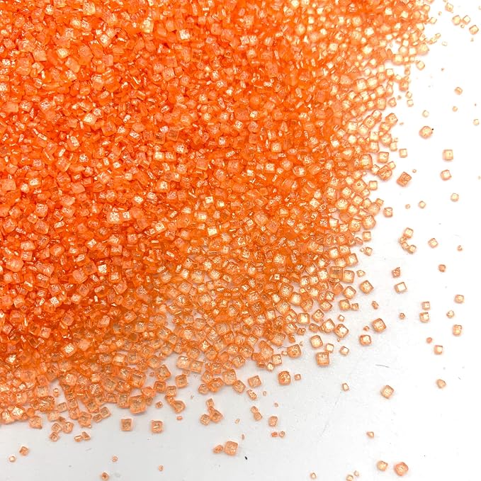 Edible Orange Sanding Sugar Sprinkles Cupcake Cake Toppers, Celebrations Candy Pearls Shaker Jar Wedding Party Cake Dessert Food Decoration Supplies 3.2oz(Orange)