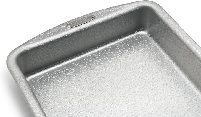 Doughmakers 9" x 13" Cake Commercial Grade Aluminum Bake Pan | Pattened Pebble Pattern is Naturally Non-Stick & Evenly Bakes | Perfect For Baking Cakes & Brownies | Makes 9" x 13" Cakes