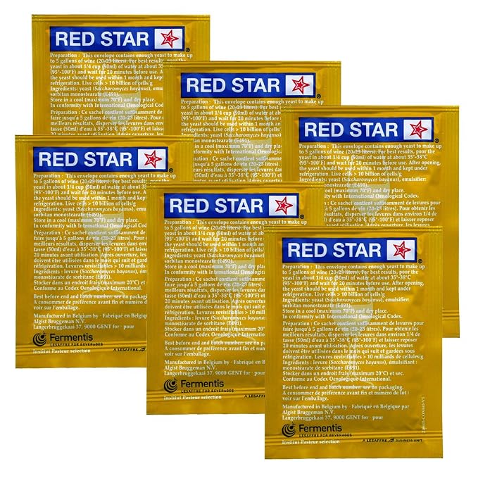WINE YEAST 6 PACK RED STAR Premier Blanc Fermentis Champagne Yeast