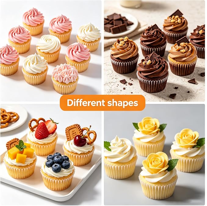 NOVANO 14pcs Large Piping Tips Set | Seamless Stainless Steel, Frosting Icing Tips, Includes Reusable Piping Bag and Coupler