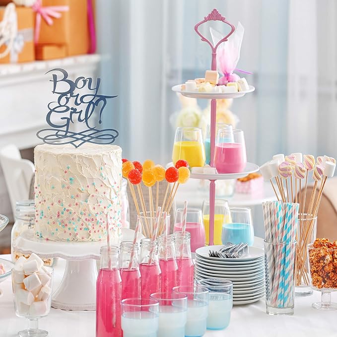 3 Tier Tiered Plate Hardware Kits Fruit Cake Plate Handle Fitting Hardware Rod Cucake Stand Tower Holder Pink Crown 5 Sets（Plate not Included）
