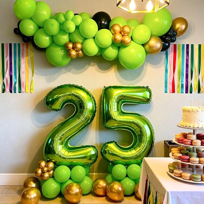 104pcs Lime Green Balloons Different Sizes Pack -18/12/10/5 Inch Bright Neon Green Balloon Garland Arch for Baby Shower, Gender Reveal, Christmas, Dinosaur Jungle Theme Birthday Party