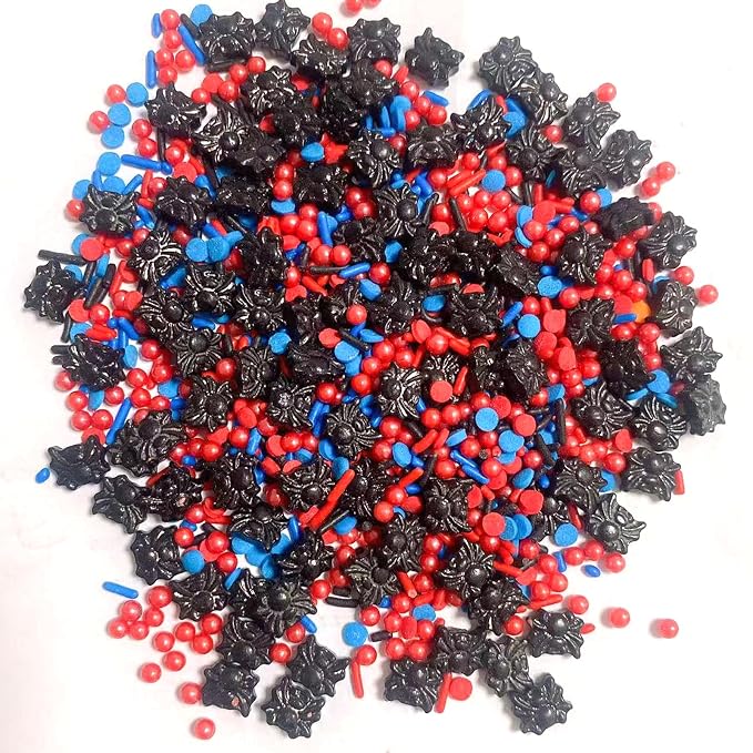 Sentovac Spiderman Sprinkle Edible Cake Decorations Red and Blue Sprinkle for Cake Cupcake Topper Cookie Baking Decorations Wedding Party Valentine Birthday Supplies