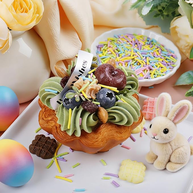 Easter Jimmies Sprinkles, Edible Pastel Sprinkles for Baking Topping, Cupcakes, Cookies, Ice Cream & Cake Decorating, Spring Baby Shower Birthday Party Supplies