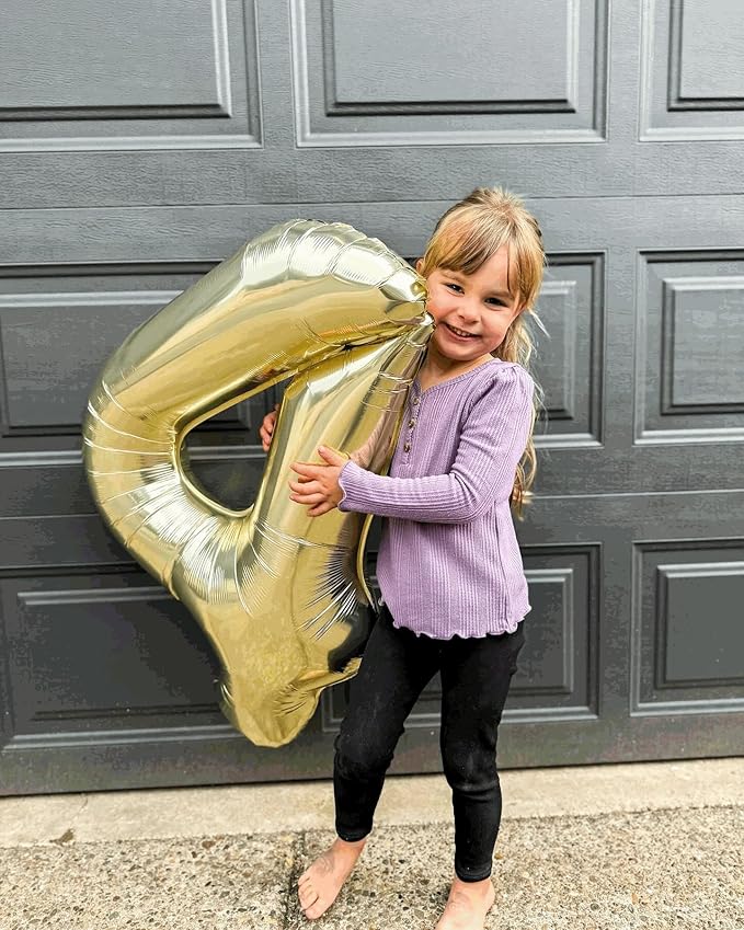 Light Gold Number 9 Balloon 40 Inch, 9th Birthday Party Decorations for Children, Giant 9 Foil Balloon for Party Supplies