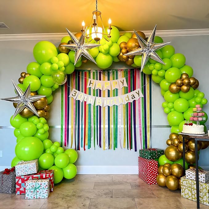 104pcs Lime Green Balloons Different Sizes Pack -18/12/10/5 Inch Bright Neon Green Balloon Garland Arch for Baby Shower, Gender Reveal, Christmas, Dinosaur Jungle Theme Birthday Party