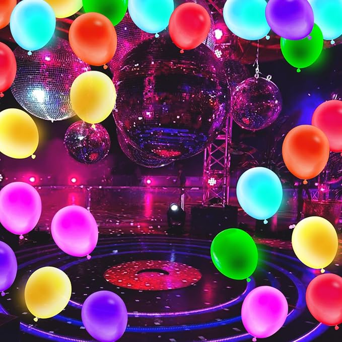 Voircoloria 105pcs UV Neon Balloons 12inch Glow Party UV Black Light Balloons, Glow in the Dark for Birthday, Graduation, Baby Shower,Wedding, Anniversary Valentines Party Decorations