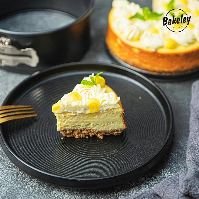 6 Inch Non-stick Springform Pan with Removable Bottom, Cheesecake Pan Round Baking Cake Pie Mold for Oven 6.5" x 6.5" - Black