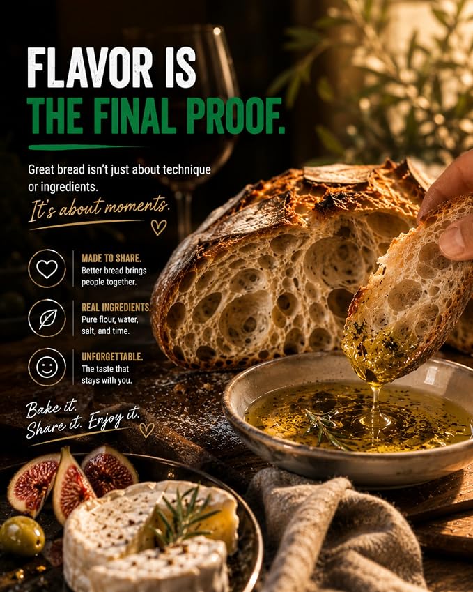 Polselli Organic Bread Flour, High-Extraction Type 1 Wheat Flour, 5 kg | High-protein Italian organic wheat flour for sourdough and artisan breads; unbleached, unbromated, non-GMO, no enzymes