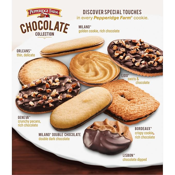 Pepperidge Farm Chocolate Collection, 7 Cookie Varieties, 13-oz Box (Pack of 2)
