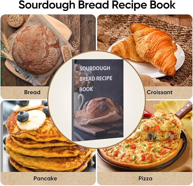Silicone Banneton Bread Proofing Baskets,10" Oval & 9" Round Foldable Silicone Sourdough Proofing Basket with Bread Cover, Dishwasher Safe, Proofing Bowls for Sourdough Bread With Recipe Book
