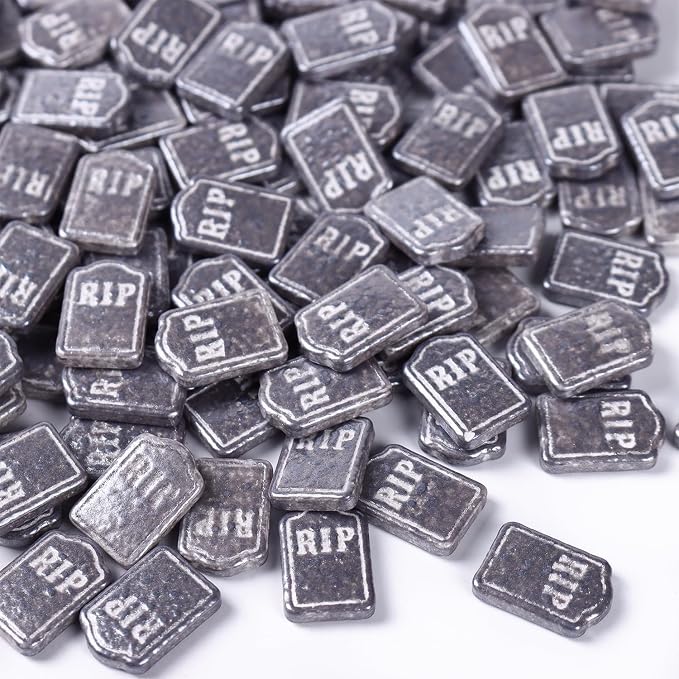 Tombstone Sprinkles for Cake Decorating, Silver Grey Sprinkles Perfect for Horror Dessert Party 3.52 Ounce