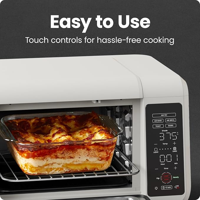 Chefman Air Fryer Toaster Oven Combo, Countertop Oven for Quick & Healthy Meals, Bake, Broil, Air Fry, Toast, and Bagel Functions, 450°F Max Temp, 4 Slice Toaster Oven Air Fryer Combo – Ivory