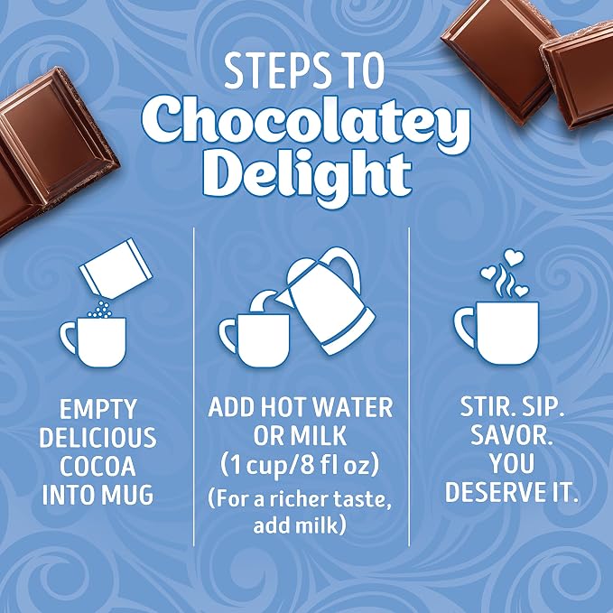 Swiss Miss Milk Chocolate Flavored Hot Cocoa Mix, Family Pack, Hot Cocoa Bar Supplies, 1.38 oz., 16-Count Envelopes (Pack of 2)