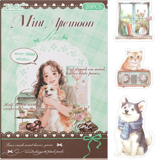Family Series Sticker Scrapbooking Supplies for Junk Journal, 20 Sheets PET Stickers