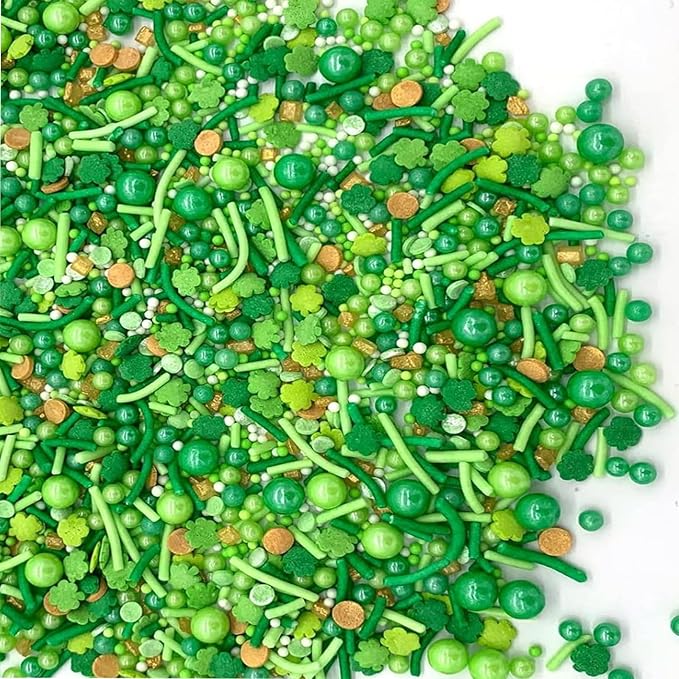Sentovac St Patricks Day Sprinkles Pearl Edible Candy Sugar Decorations for Cake Cookie Cupcake Topper Baking Decorations St Patricks Day Christmas Valentines Wedding Supplies
