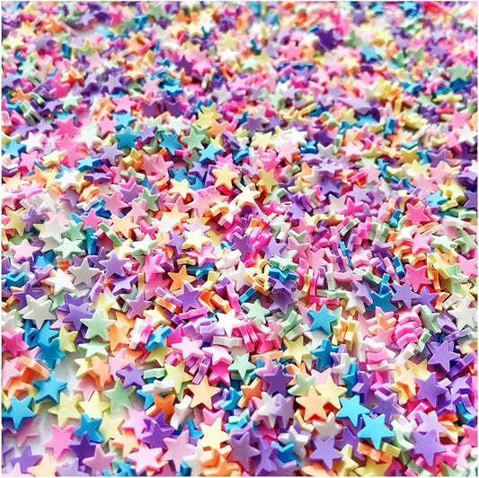 EHOPE 100G Fake Sprinkles Polymer Sprinkles Faux Sprinkles Resin Sprinkles Clay Sprinkles For Resin Fake Candy Sprinkles for Nail Art DIY Crafts Cake Phone Case (100G Pentagram-9)