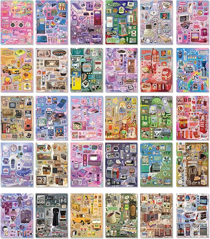 Japanese Sticker Book for Adults – 45 Sheets 800+ Pcs Aesthetic Vintage Manga Stickers for Journaling & Scrapbooking, Cute Sticker Book for Planner, DIY Crafts, Junk Journal & Gifts