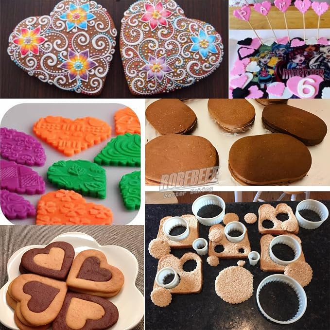 Multi-Shape Nylon Cookie Molds Round Square Star Plastic Geometry Biscuit Cutter Dough Mousse Bread Slicer DIY Bakery Utensils (Flat Round)