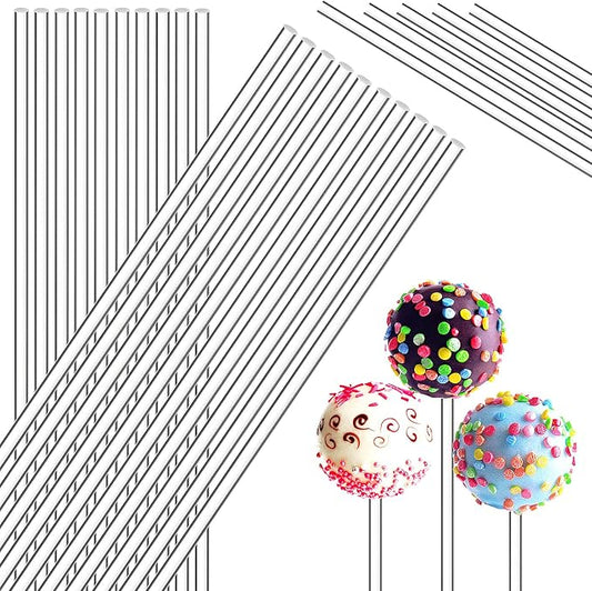 Zopeal 200 Pcs Acrylic Lollipop Sticks Clear Cake Pops Rods Cake Topper Candy Cupcake Treat Stick for Wedding Chocolate Cookie Dessert Handmade DIY Crafts Party Decor Gardening(6 x 0.12 Inches,Clear)