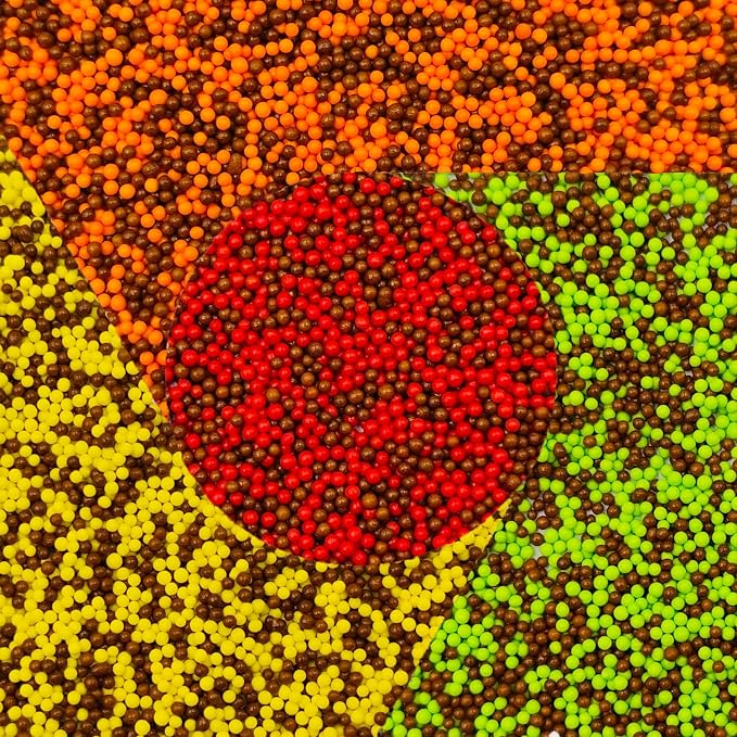 Edible Thanksgiving Fall Nonpareil Sprinkles, 2mm Sugar Pearls for Cake Decorating, Baking, Ice Cream, Cookies, Cupcake Topper Autumn Decorations,5.9oz (Brown&Orange&Yellow&Green&Red)