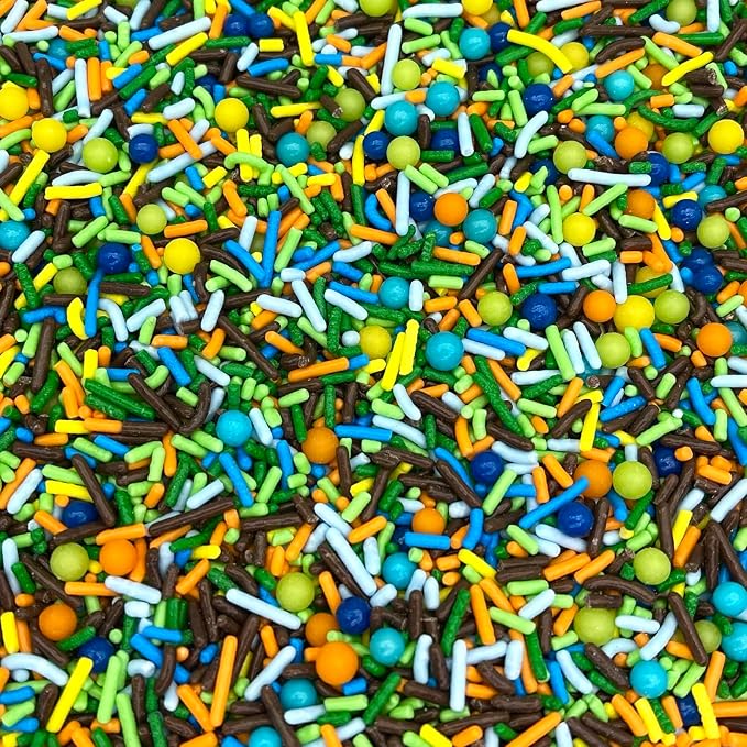 Dinosaur Sprinkles | 8 Ounces | Cake Sprinkles Chocolate,Sweet Flavor | Jimmies |Nut Free Manvscakes (Multicolor)