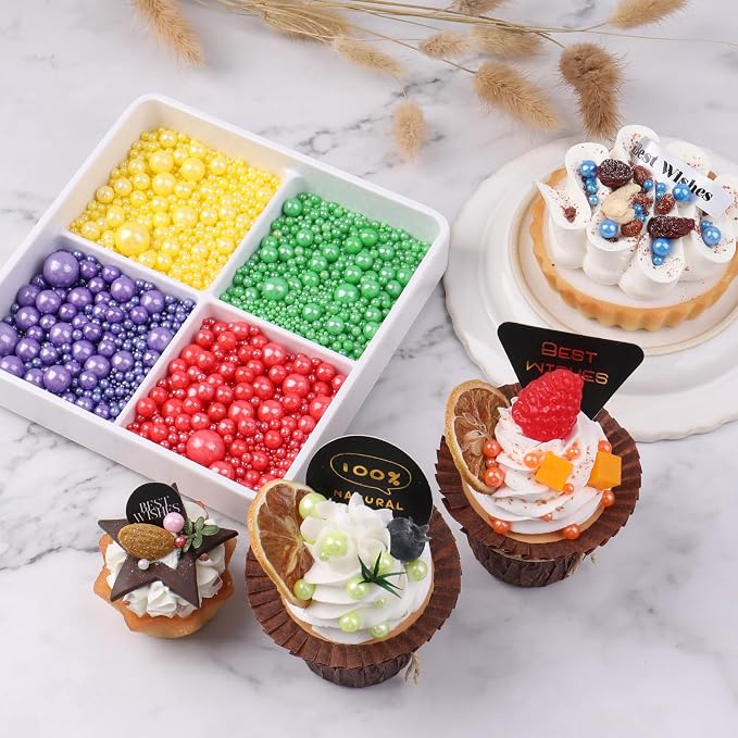 Sprinkles for Cake Decorating, 4.6oz Blue Pearl Sprinkles Mix for Ice Cream, Cupcake, Baking, Cookies, Cake toppings