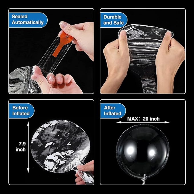 Light Up Led Balloons, 12 Packs Party Balloon Cell Battery 22 Inches 3 Modes Flashing String Lights Clear Balloon, for Birthday Wedding Decorations (Warm White)