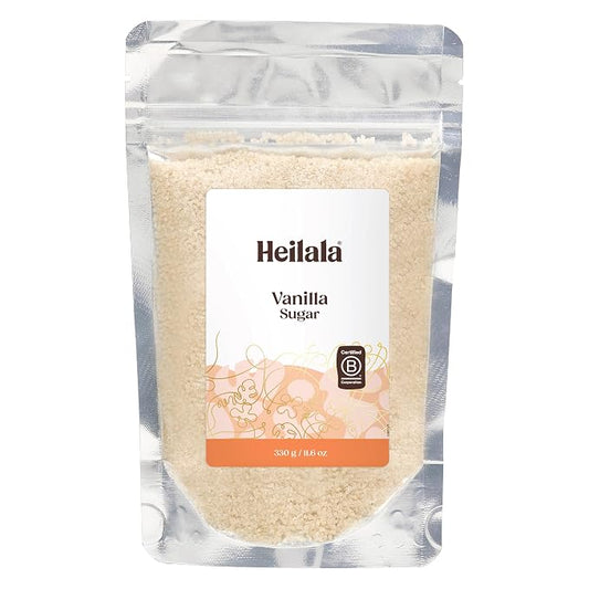 Heilala Pure Vanilla Sugar, 11.6 oz – Raw Sugar Infused with Pure Vanilla Extract & Ground Vanilla Beans, Sustainably Sourced Vanilla for Baking & Desserts