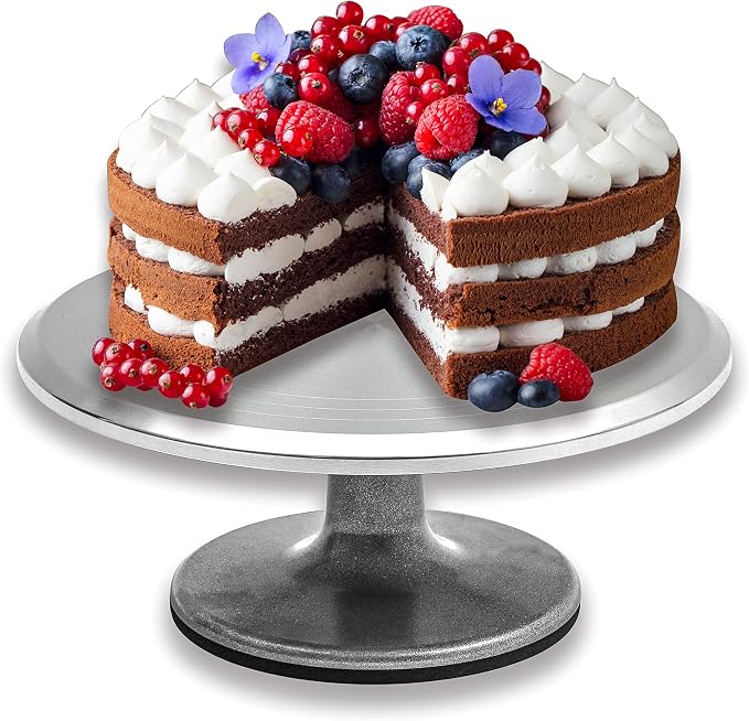 Trademark Innovations 12" Revolving Cake Decorating Turntable Stand - Professional Aluminum & Non-Slip