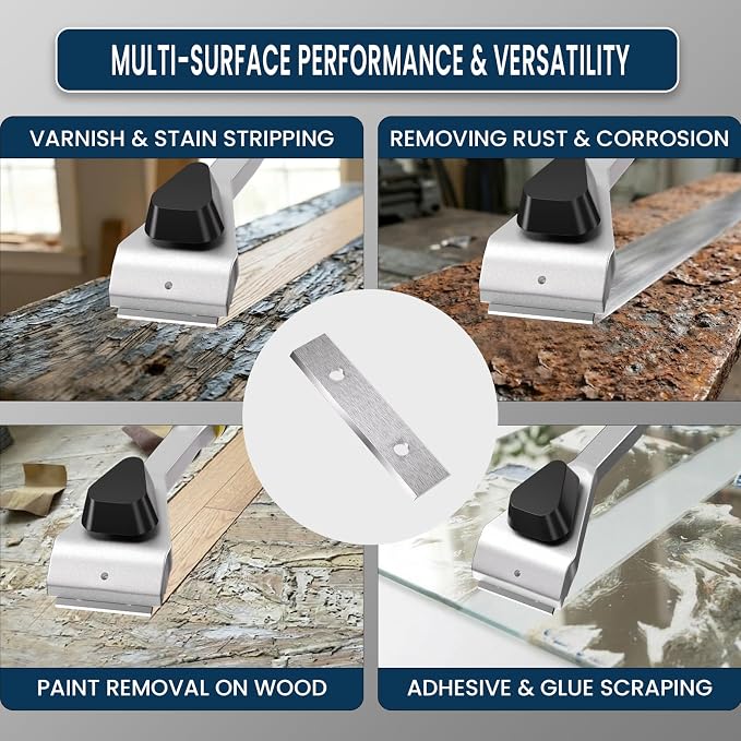 LU&MN Carbide Scraper Replacement Blades, 2.38" / 60×12×1.5mm Double-Edged Reversible Blades, Fits Most Handheld Paint, Glue& Grout Scrapers, 10Pieces