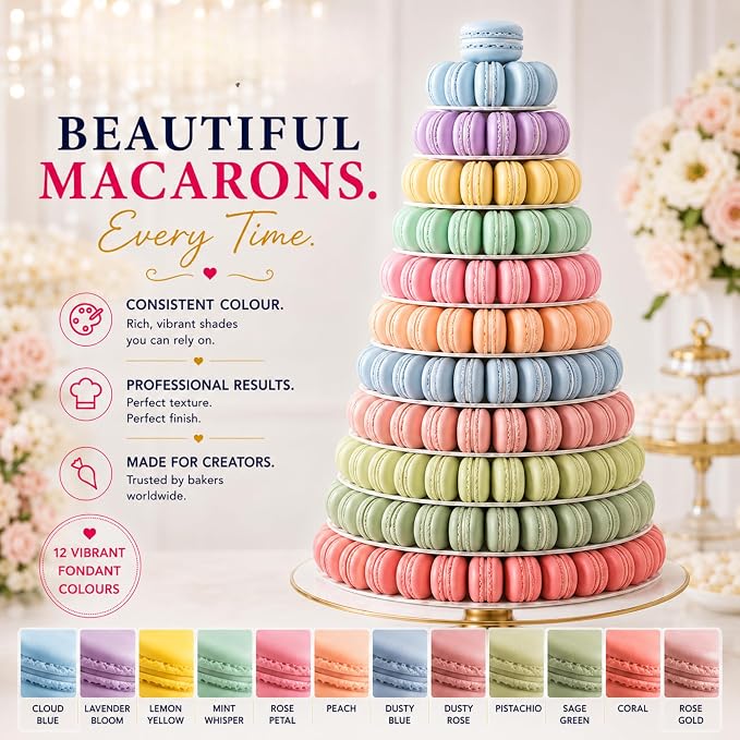 Confect Pastel Dreams Gel Food Coloring Set – 12 Highly Pigmented Colors for Buttercream, Cakes, Cookies, Macarons & Baking – 10mL Bottles