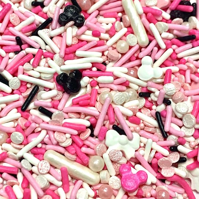 COOL MOM SPRINKLES Pink Mouse Sprinkles (4 oz.) – Themed Sprinkles for Decorating Birthday Cakes, Cupcakes, Cookies & Desserts – Mixed in the USA/Gluten-Free (Girl Mouse)