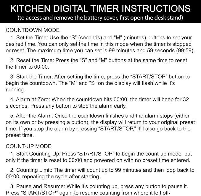 Premium Stainless Steel Digital Kitchen Timer – Ultra-Strong Magnetic Back, Fold-Out Desk Stand, Effortless One-Touch Setup, Extra-Loud Alarm, Oversized Display, Auto Memory, Auto Shut-Off (1)