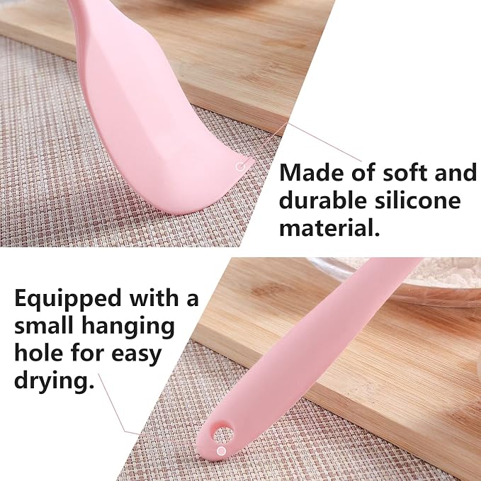 Pink Rubber Spatula for Kitchen Use, 10.8In Silicone Spatulas for Cooking Heat Resistant, Flexible Small kitchen Spatula for Kitchen Nonstick Cookware, Seamless & Dishwasher Safe