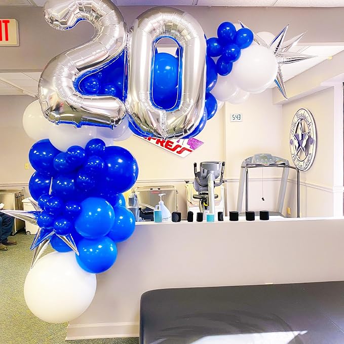 Voircoloria 90pack Royal Blue Balloons Different Size 18/12/10/5 Inch Blue Balloon Garland Arch Kit for Graduation, Wedding, Birthday, New Year, Baby Shower, Baseball, Nautical Party Decorations