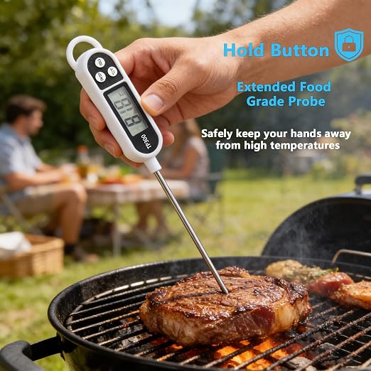 Candy Thermometer Digital Instant Read for Meat Kitchen Cooking Food Oil Deep Fry BBQ Grill Smoker (1, 9.4in)