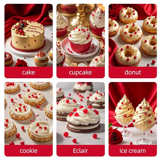 Edible Red Pearl Sprinkles,130g,Edible Pearl Sugar Sprinkles,Baking Edible Cake Decorations,Cupcake Toppers,Cookie Decorating,Donuts Ice Cream Toppings,Wedding Birthday Party Supplies