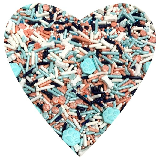 COOL MOM SPRINKLES Blue Dog Paw Sprinkles (4 oz.) – Bluey Themed Birthday Sprinkles for Decorating Cakes, Cupcakes, Cookies & Desserts – Mixed in the USA/Gluten-Free