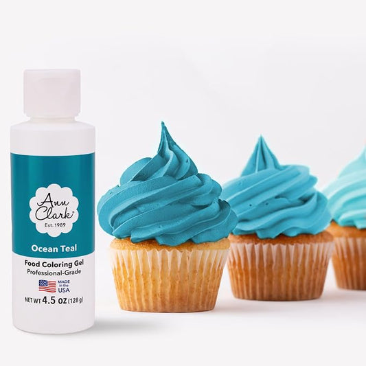 Ann Clark Ocean Teal Food Coloring Gel Large 4.5 oz Professional Grade Made in USA