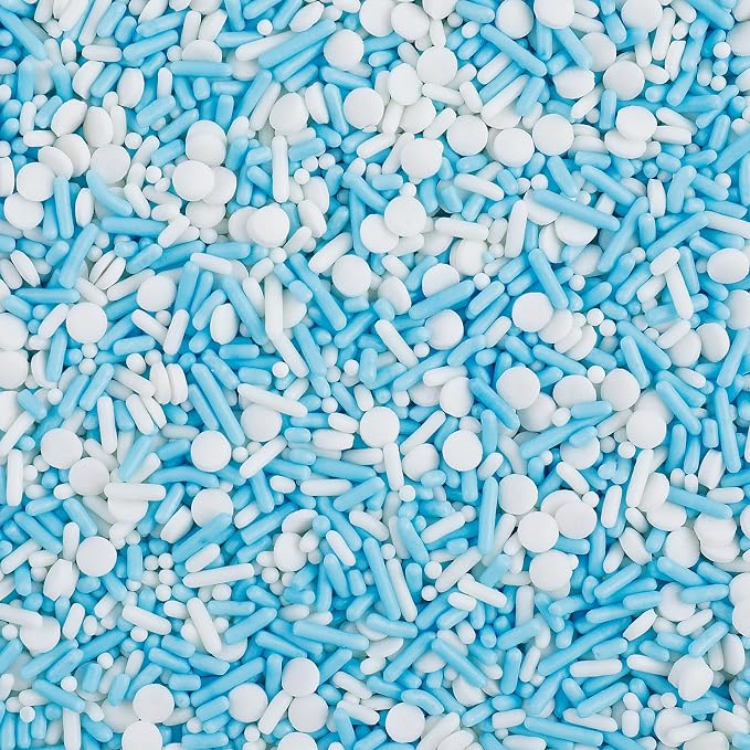 Winter Blue Sprinkles Edible for Baking, Mix For Cupcakes Decorations
