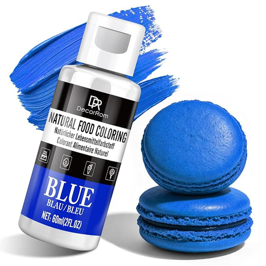 Natural Blue Food Coloring - Dye Free Natural Food Dye, FD&C Artificial Dye Free Liquid Food Coloring for Baking, Cake Decorating, Frosting, Icing, Easter Eggs, Fondant, Cookies & More, 2 fl. oz