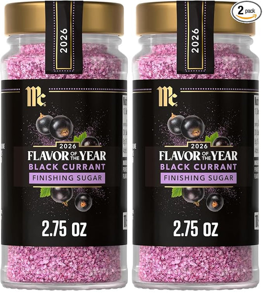 McCormick Finishing Sugar, Black Currant, 2026 Flavor of the Year, Rimming & Baking Sugar, For Dessert, Ice Cream, Muffins, Cupcakes, Pie, Cocktails, Fruit, and More, 2.75 oz (Pack of 2)