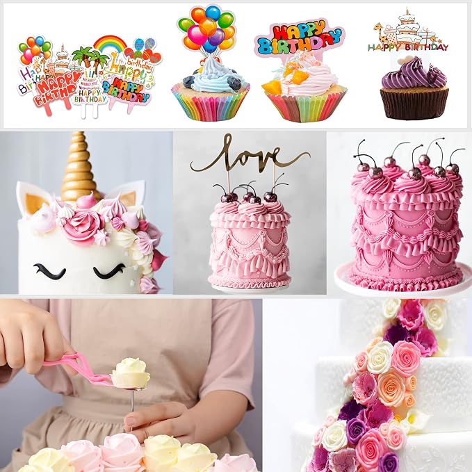 Cake Decorating Supplies Kit Tools 356pcs, Nifogo Baking Accessories with Cake Turntable, Pastry Piping Bag, Piping Icing Tips for Beginners