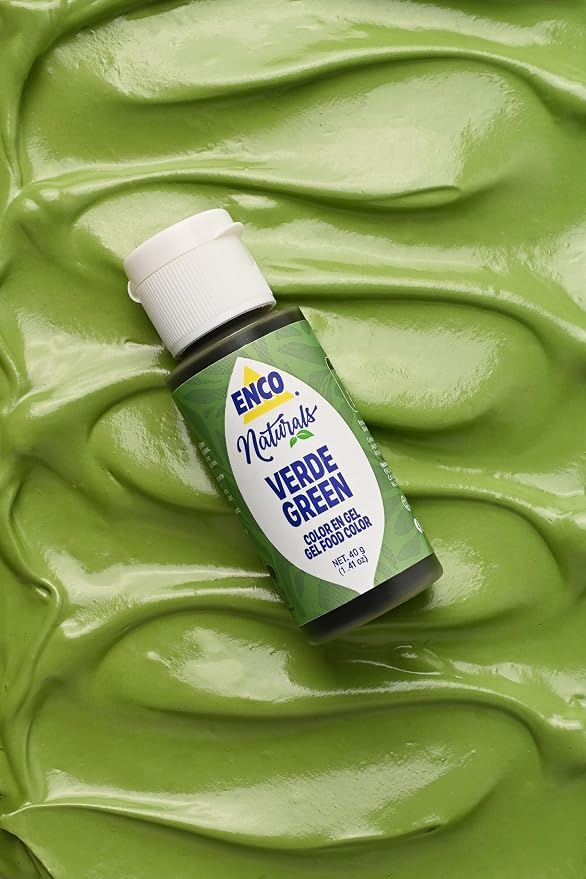 ENCO Natural Food Coloring Gel Green (1.41 oz) – No Artificial Dyes, Vibrant Colors for Icing, Buttercream & Fondant – Kosher & Vegan Colors – Baking & Cake Decorating