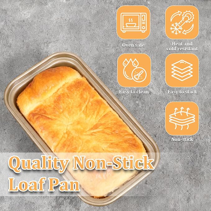12 Pcs Mini Loaf Pan for Baking Bread, Non-Stick Carbon Steel Baking Bread Pan 6.1 x 3.3 x 2.1 Inches Small Banana Bread Tins for Oven Baking Small Rectangular Bread